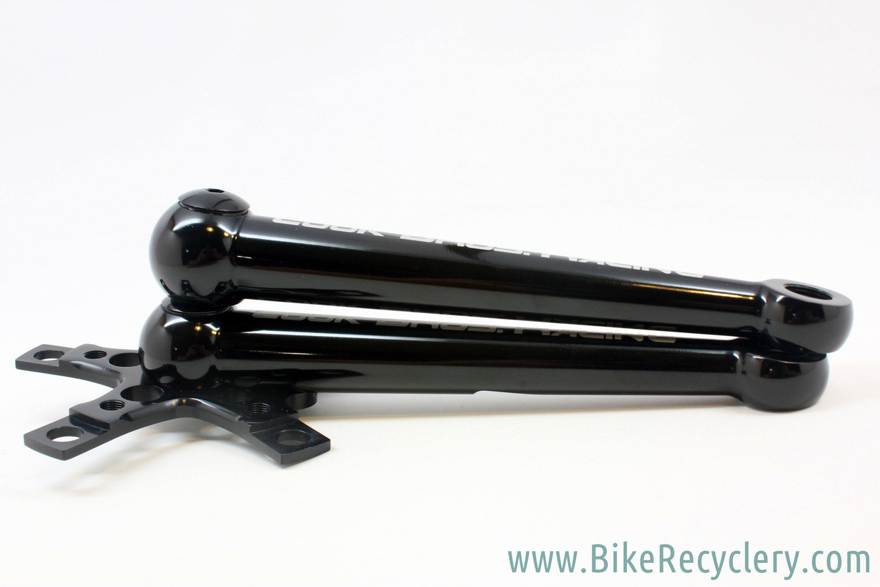 NOS Cook Bros Racing CBR Crank Arms: Black - 181mm - 110/58mm - Dust Caps - Chainring Bolts
