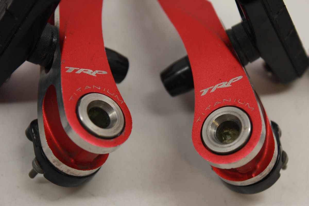 TRP CX-9 V Brakeset: CNC Titanium, Red, Cyclocross Bike Recyclery