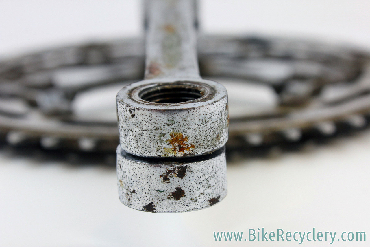 Magistroni Senor 3-Arm Crankset: Cottered - Simplex 50/47t Half Step - 170mm - Chrome - 1950's?