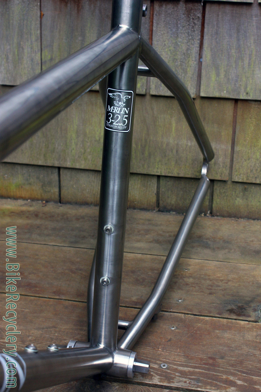 1987 Merlin Titanium Mountain Bike Frame: Welded By Gary Helfrich! Grease Guard BB - U Brake - Small/Medium