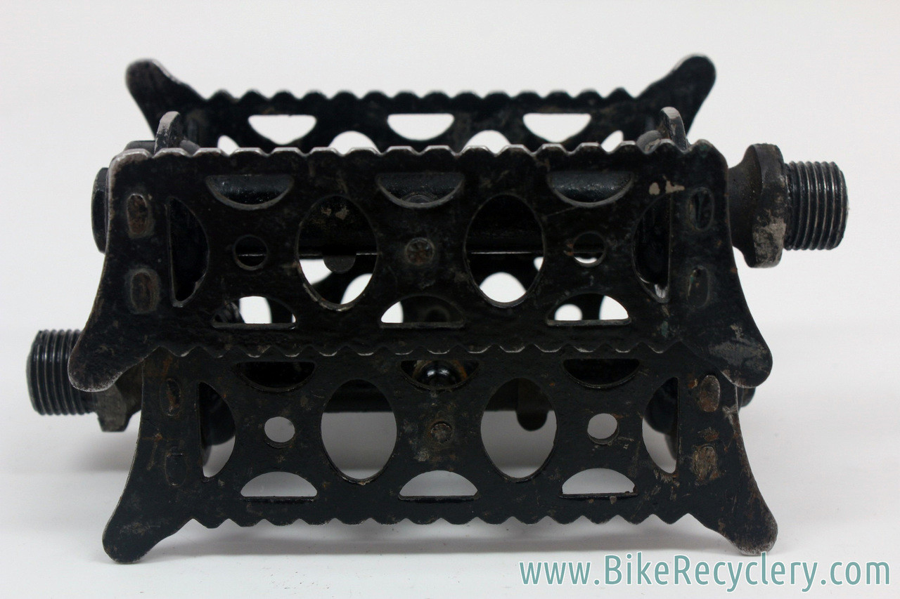 Brampton Racing Rat Trap Pedals: Pre-war 1920's 1930's - Black - RARE