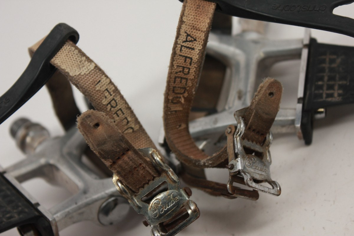 MKS Track Pedals: Christophe Toe Clips, Alfreda Straps