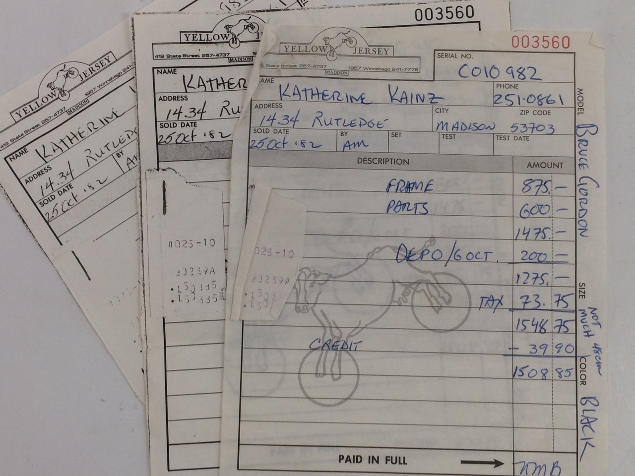 1982 Bruce Gordon Custom Frame / Fork: 51cm x 48cm - Columbus SL - Fastback Stays - All Documents