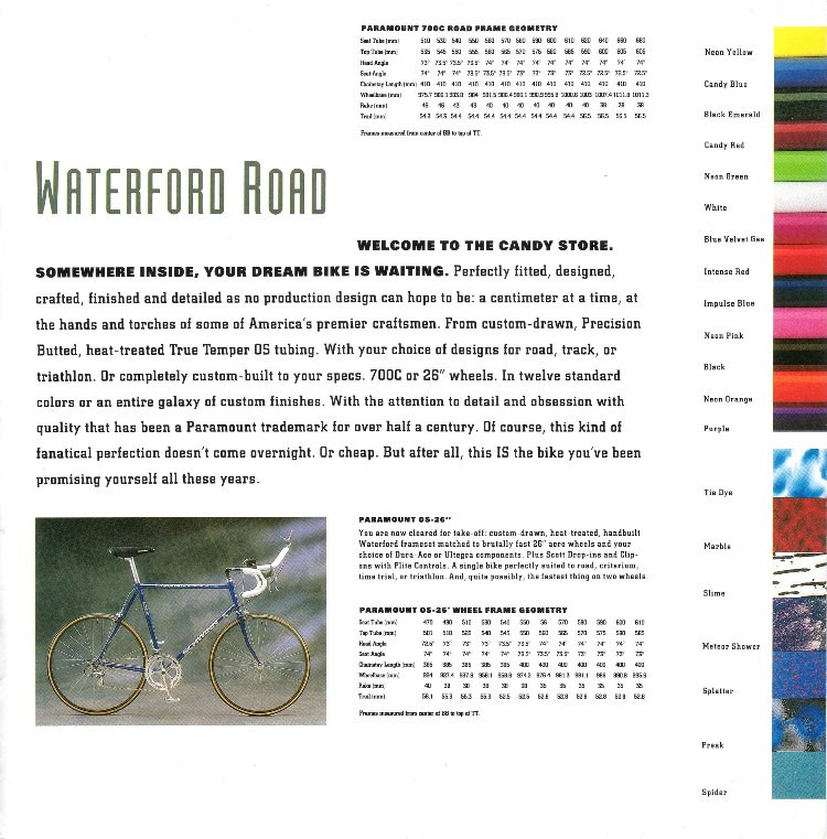 1992 Schwinn Paramount OS USA Waterford Built Model 53cm x 54.5cm