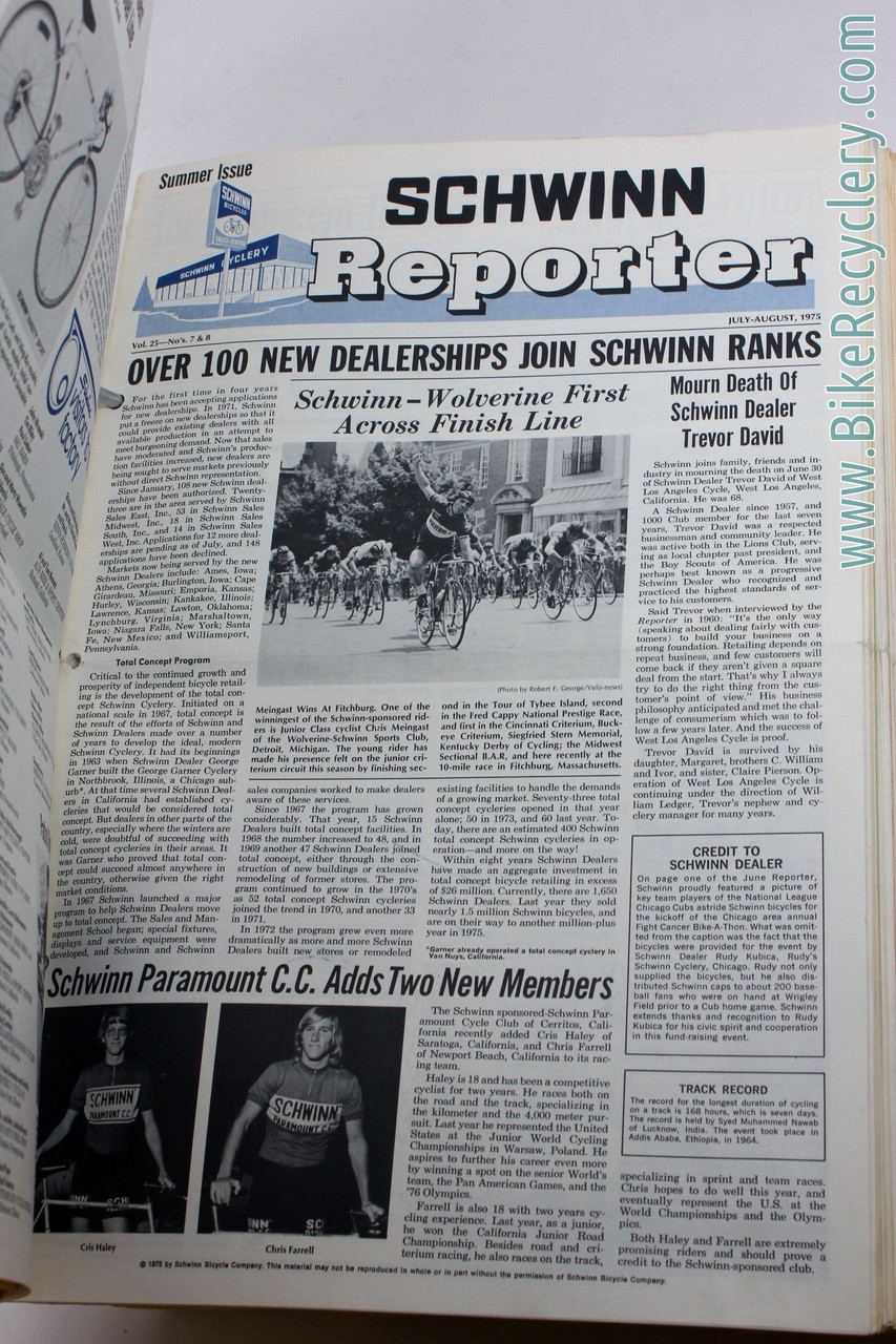 Schwinn Reporter Newspaper Lot: 155 Editions - 1965 to 1980