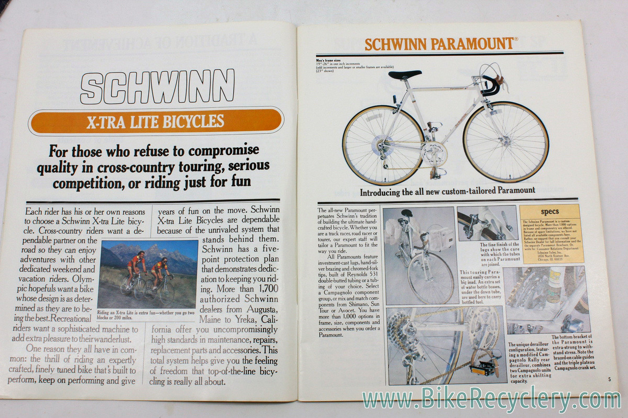 1980's Schwinn Consumer Catalog Set: 1982 1983 1984 Bike
