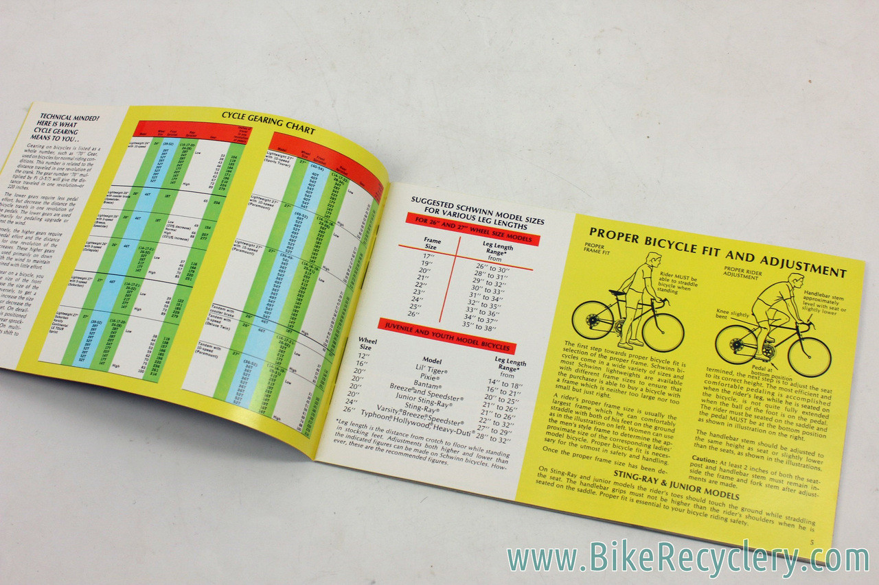 1974 Schwinn Cycles Consumer Catalog / Brochure & Price List (mint