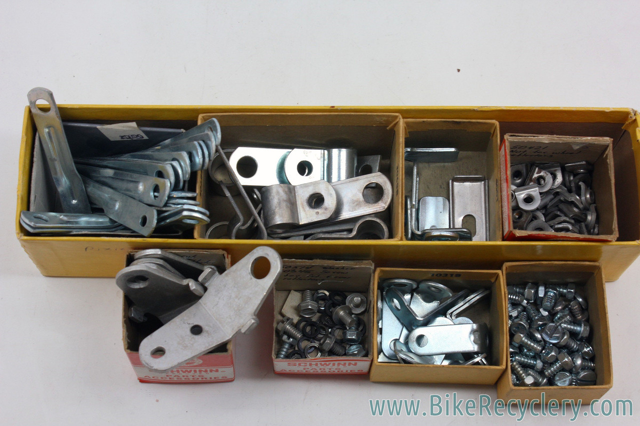 NOS Vintage Sissy Bar Clamp, Reflector Bracket & Hardware LOT Schwinn