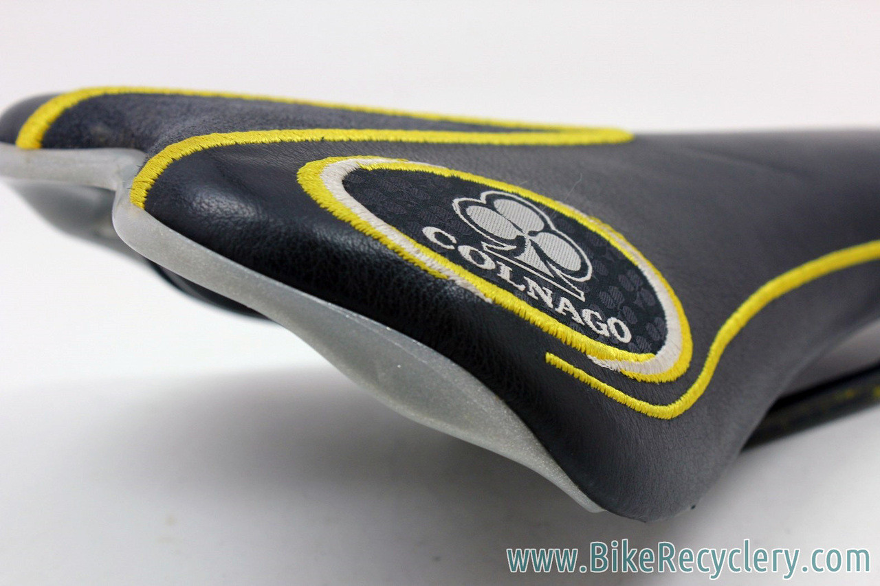 NOS Colnago Hoskar San Marco Era Embroidered Leather Saddle: Black