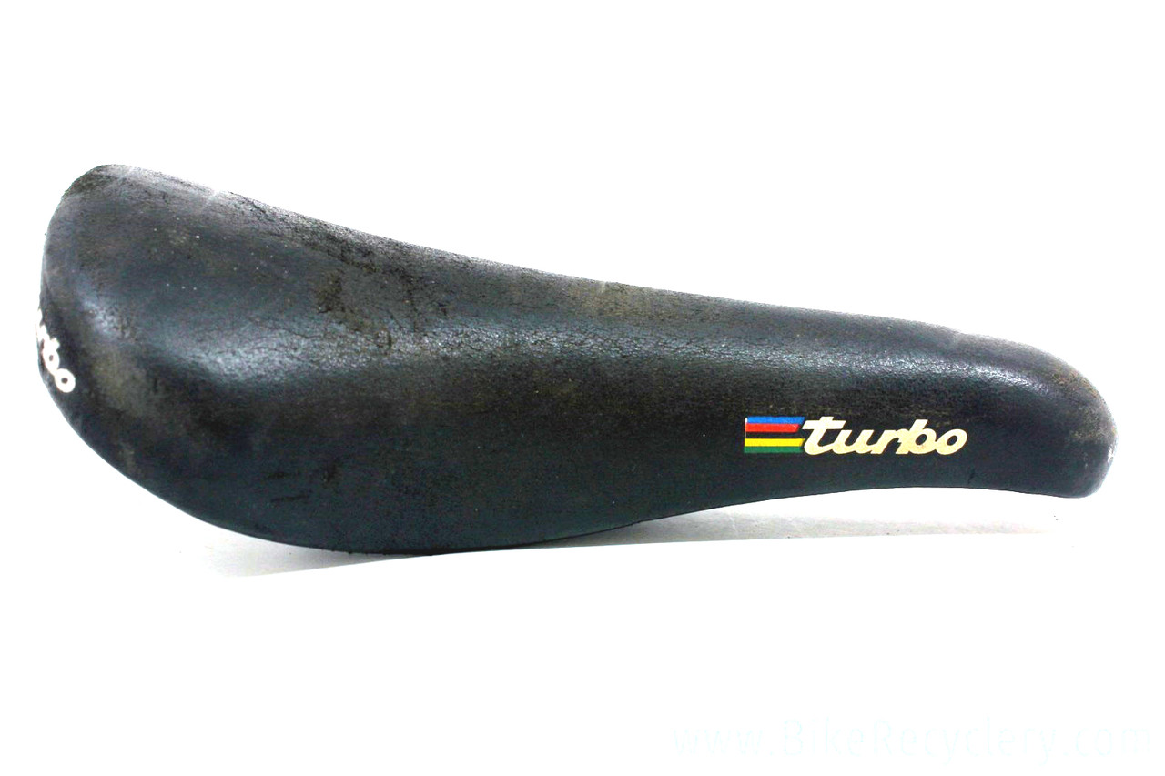 1987 Selle Italia Turbo Saddle: Black Suede Bike Recyclery