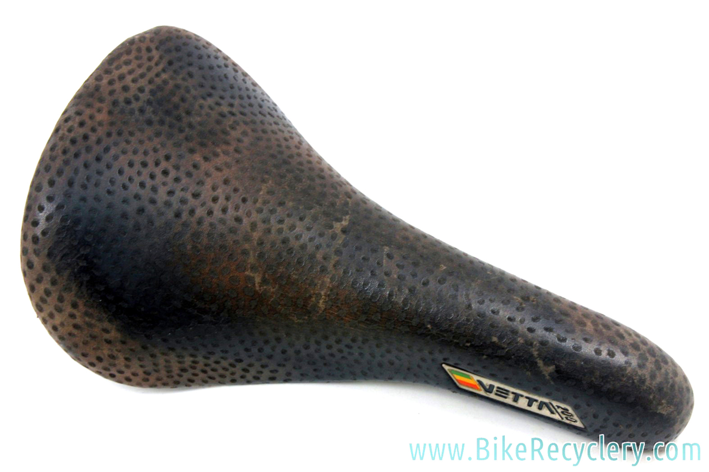Vetta 200 Racing Saddle: Brown Textured Leather - 1980's