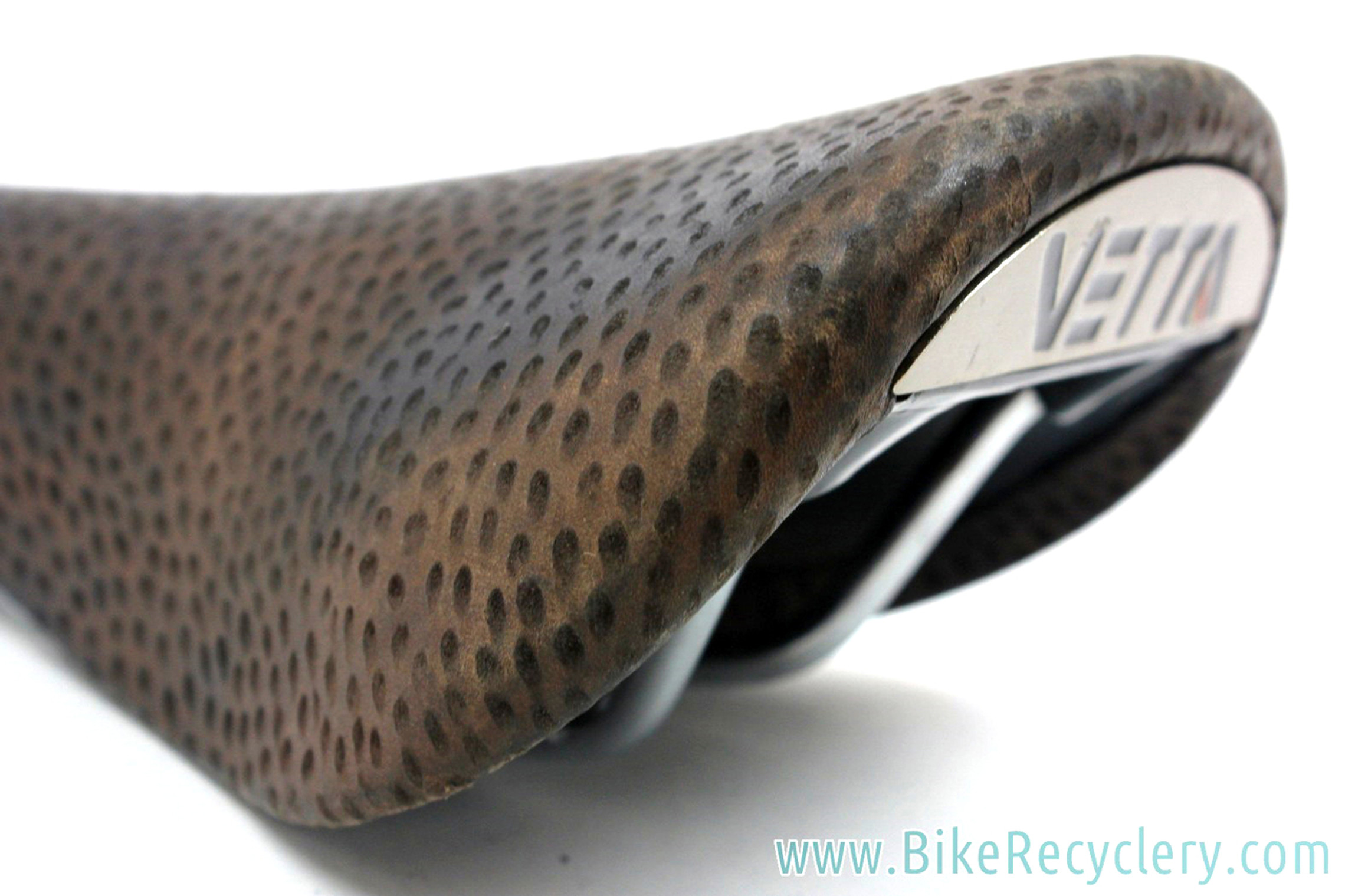 Vetta 200 Racing Saddle: Brown Textured Leather - 1980's