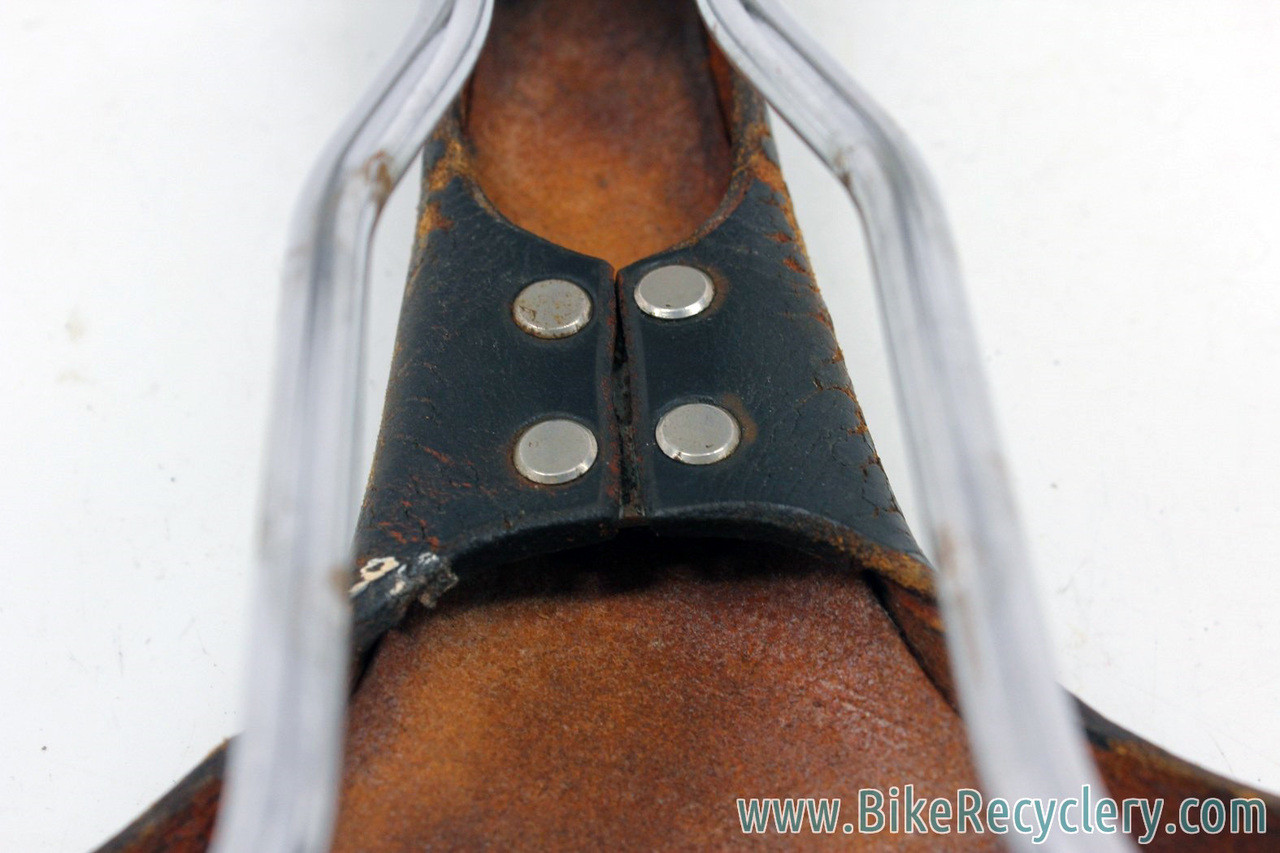 Antique 1950's 1960's Brooks B15 Swallow Saddle: Unusual Brass