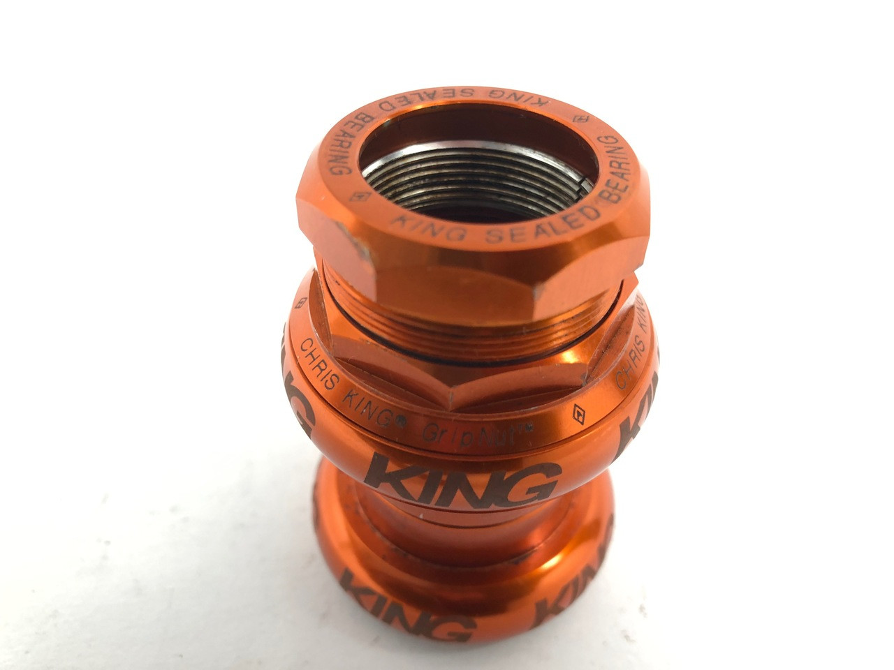Chris King GripNut 1" Threaded Headset: Mango Burnt Orange (Near MINT)