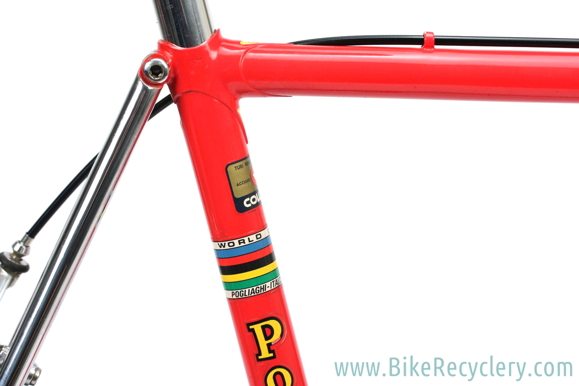 1978 Pogliaghi Italcorse Road Bike: ORIGINAL PAINT - 56cm - Campagnolo Nuovo Record - Fully Chromed Stays/Fork  (Original Show Bike Condition)