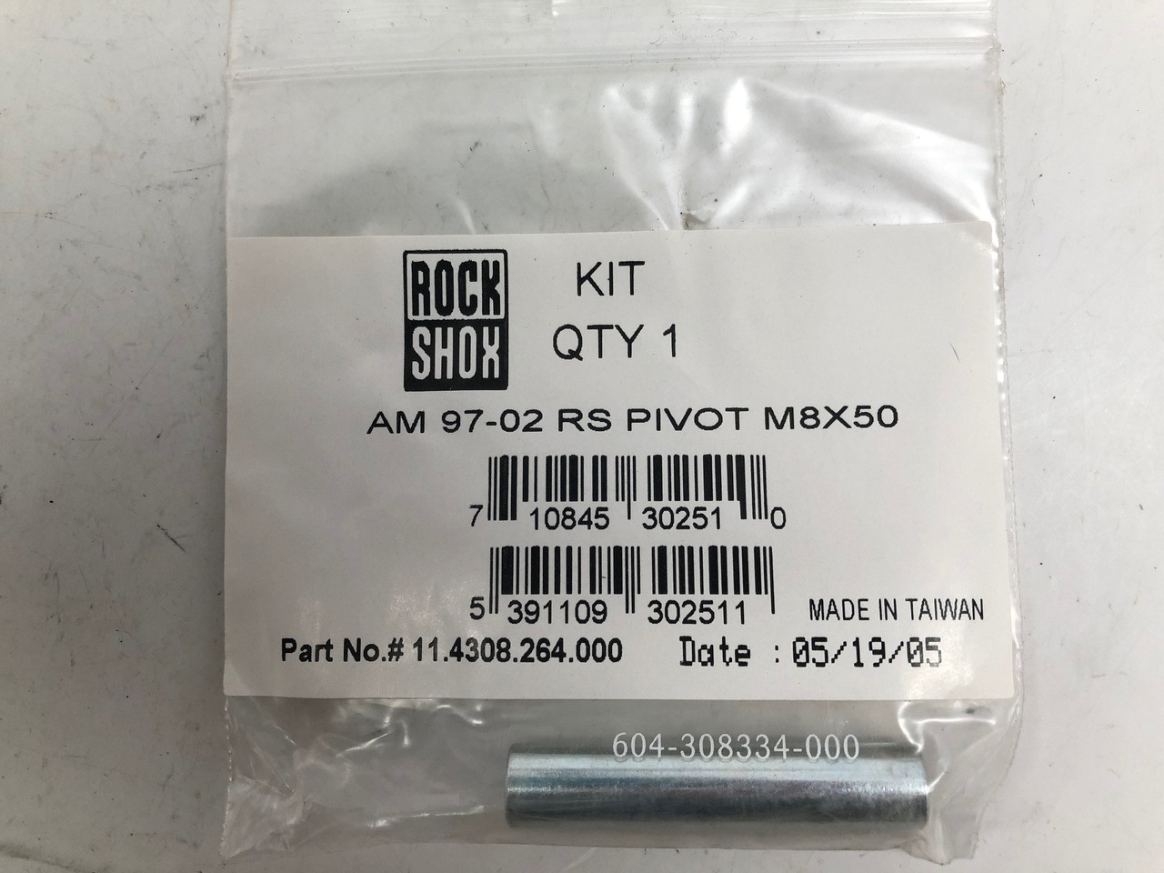NIB/NOS Rockshox Rear Shock Pivot Mount Spacer: 8mm x 50mm - 1997-2002+