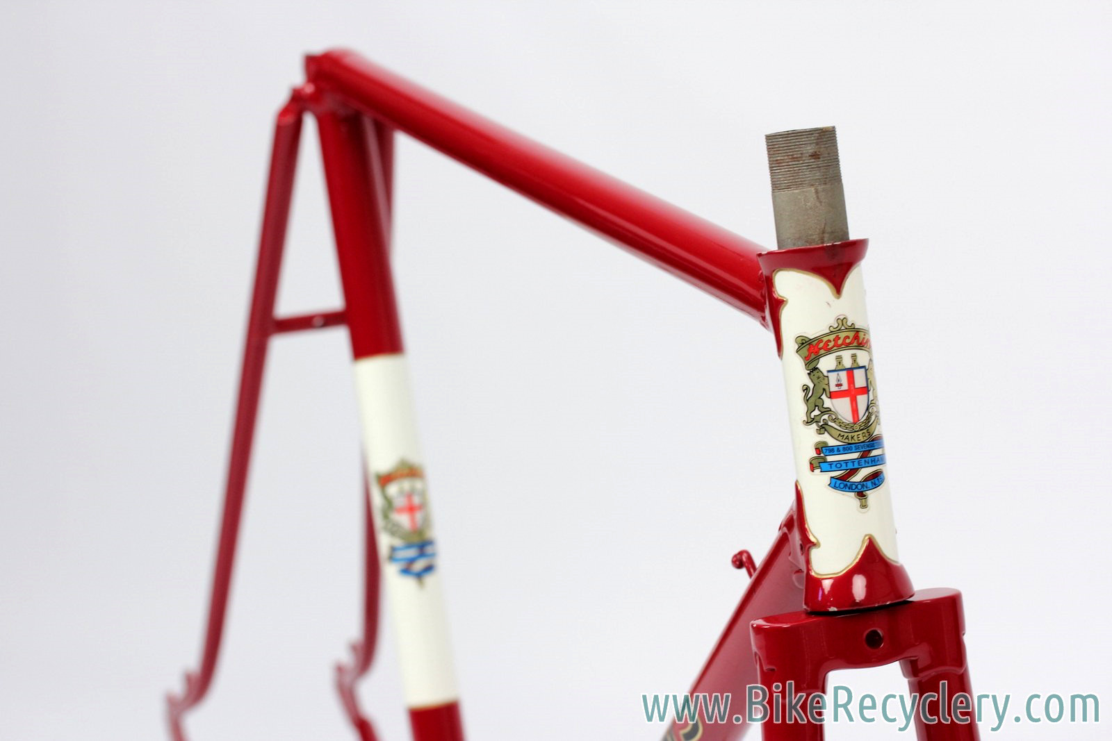 1938 Hetchins Brilliant Frame & Fork: Fresh Restoration - 57cm - Vibrant Curly Stays - Maroon - Pre War - Unbuilt Show Worthy