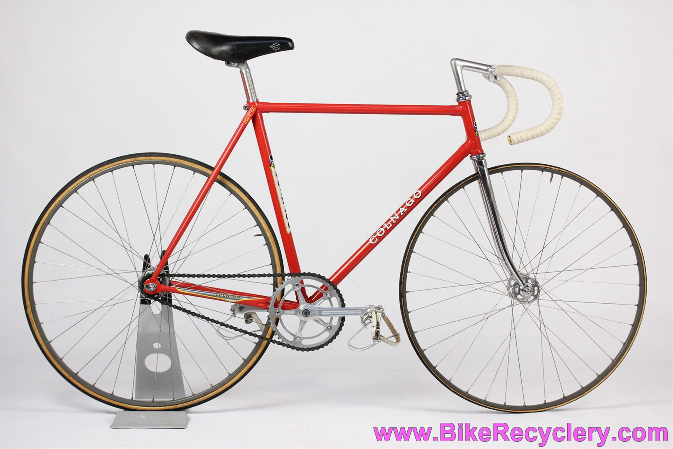 Super Pista Track Bike: 54.5cm - Pantograph Campagnolo Record w/ Denti - Original Paint - Ambrosio Montreal - Vintage 1970's - Bike Recyclery