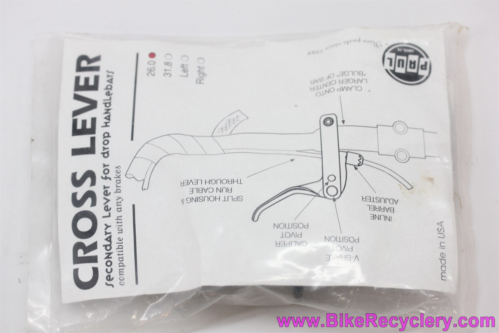 Paul Cross Levers: Left/Right Pair - 26.0mm - Black (NEW) - Bike 