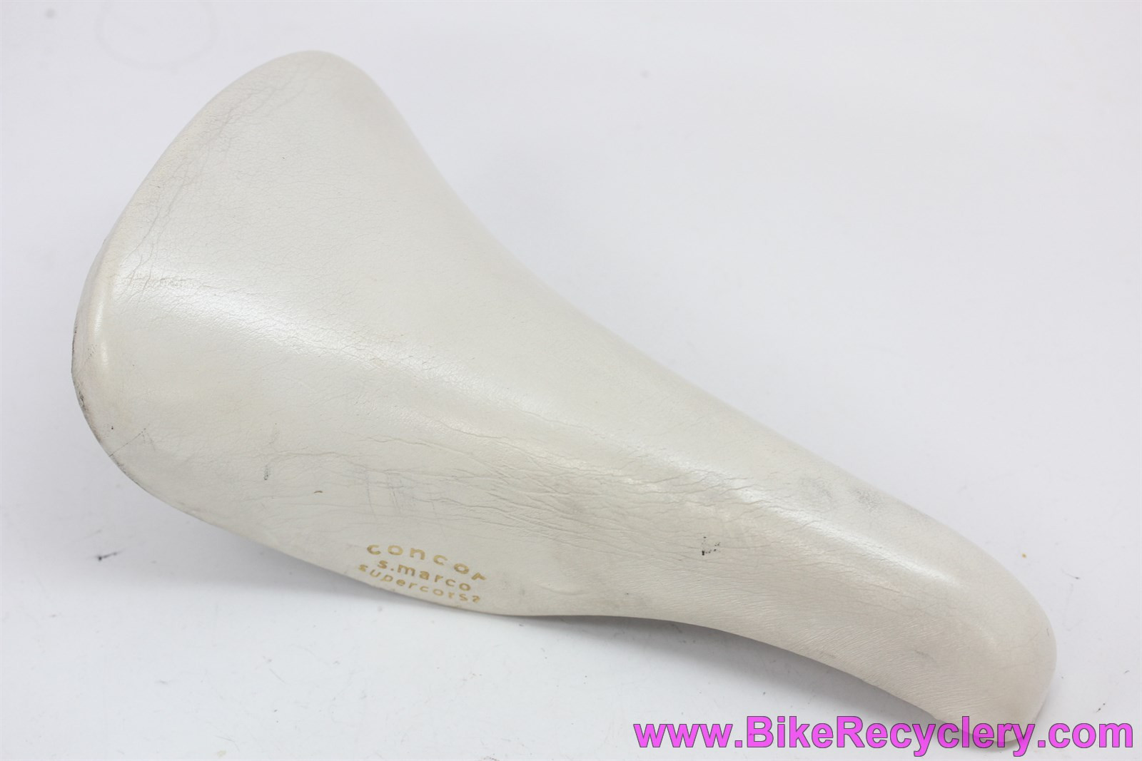 San Marco Concor Supercorsa Smooth Leather Saddle: 1980's - White