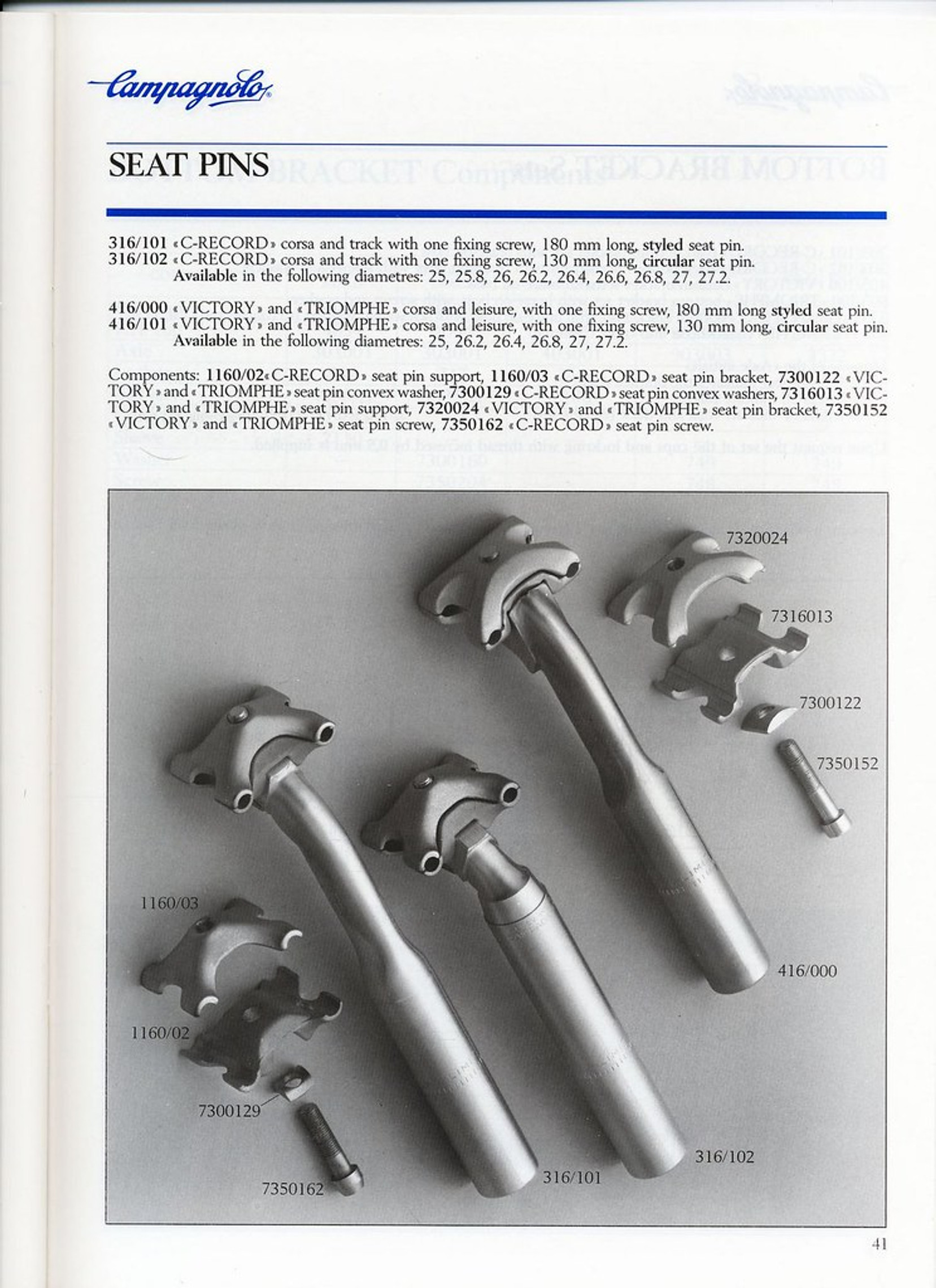 NIB/NOS Campagnolo Super Record A0R7 Seatpost: 25.0mm - Last Gen 1986-1989 (Not Aero/Fluted)
