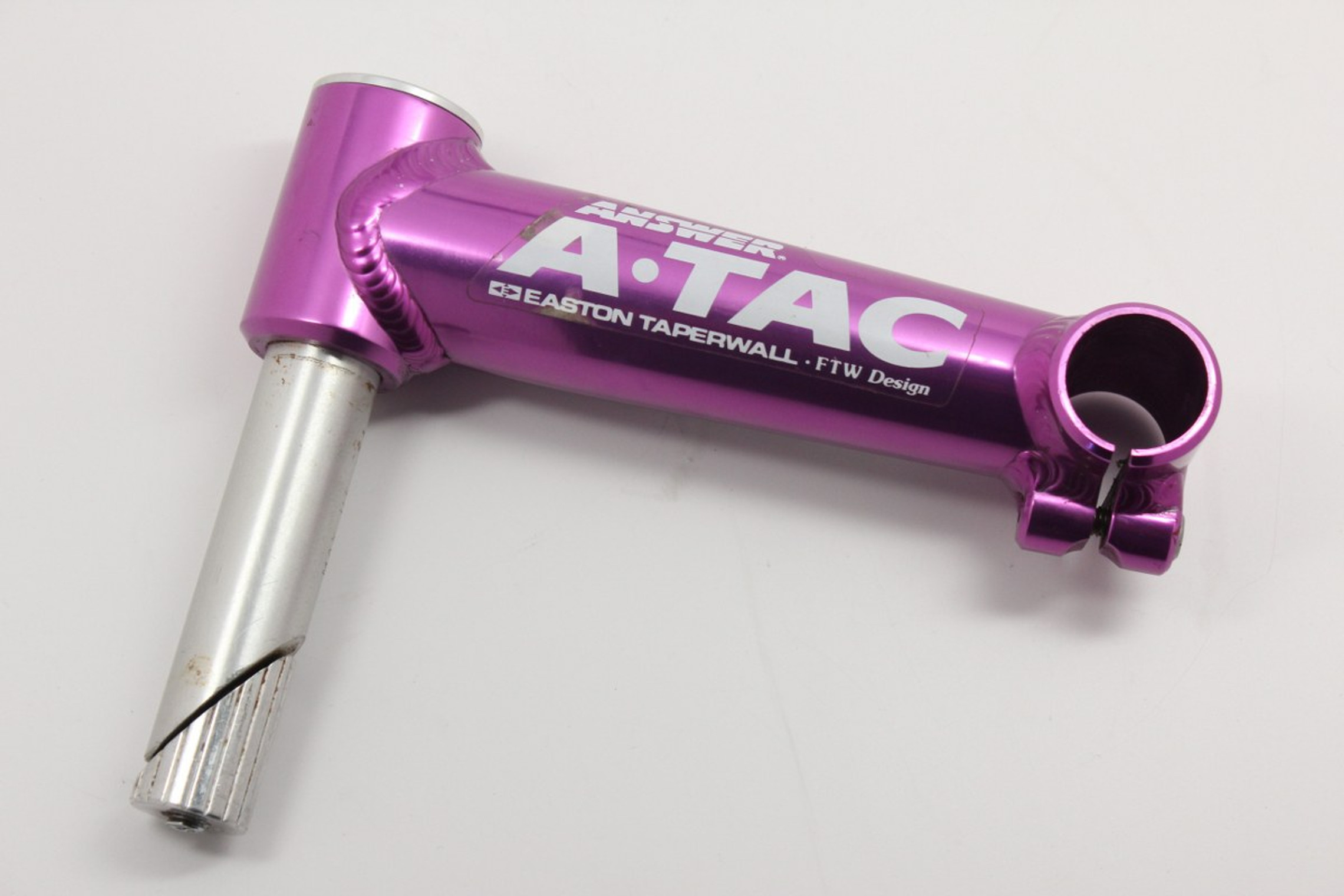 Answer A-TAC Quill Stem: 1990's Anodized 3DV Purple, 150mm x 25.4