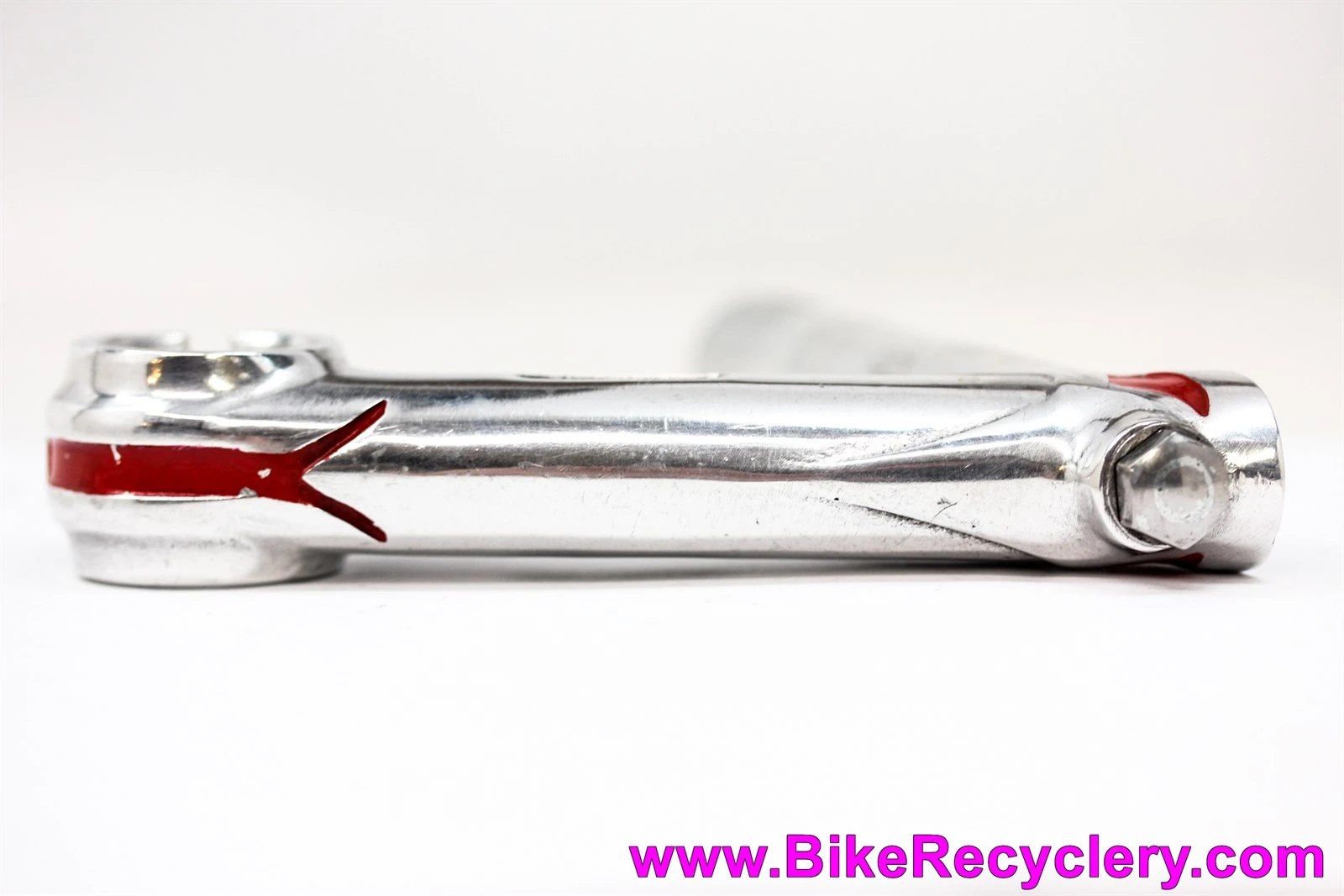 Philippe Grand Sport / Milremo HIGH Polish 1950's French Quill Stem: 22mm - 100mm x 25mm Clamp - Faux Lugged - Red Inlay - Alloy (Near Mint+++)