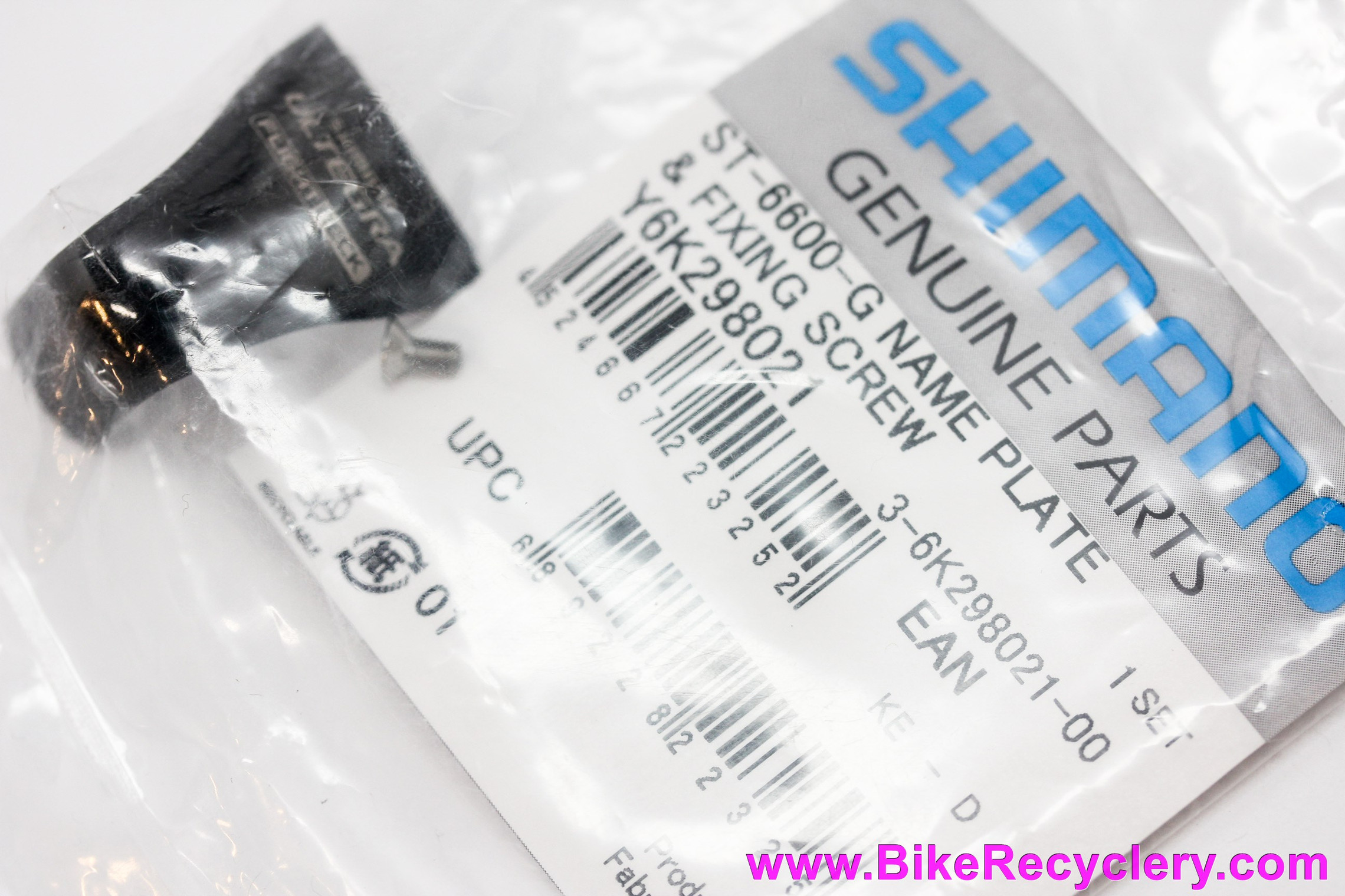 NOS Shimano Ultegra SL STI Name Plate & Fixing Screw: ST-6600 / ST-6603 -  Ice Grey - Y6K298021 - L or R