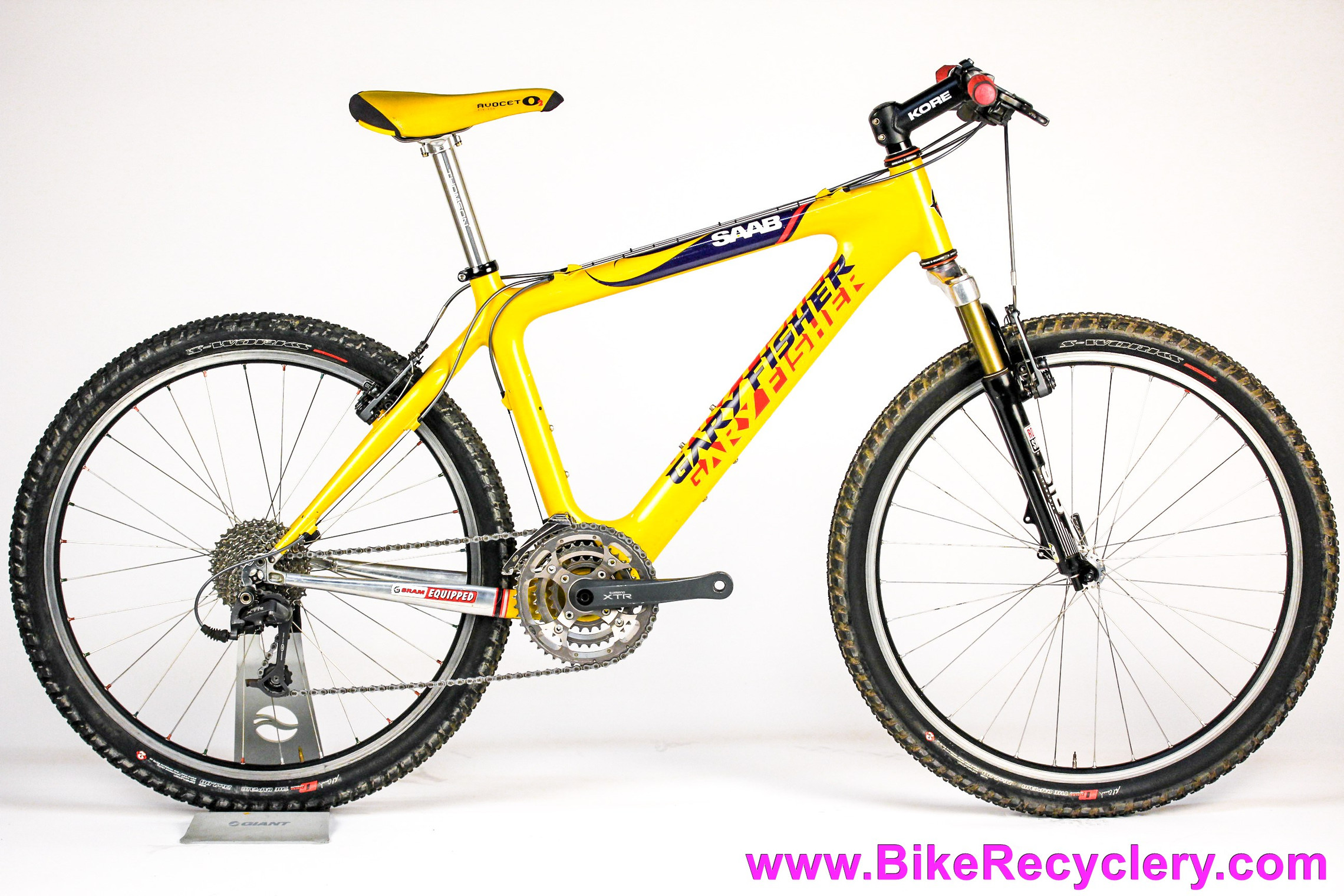 Paola Pezzo Saab Gary Fisher Team Tribute Bike: 17.5" - Disc/V - 2000 Trek  Pro 9.9 Carbon - Machine Tech - FULL XTR M952 - Yellow/Red Factory Paint -  Bike Recyclery