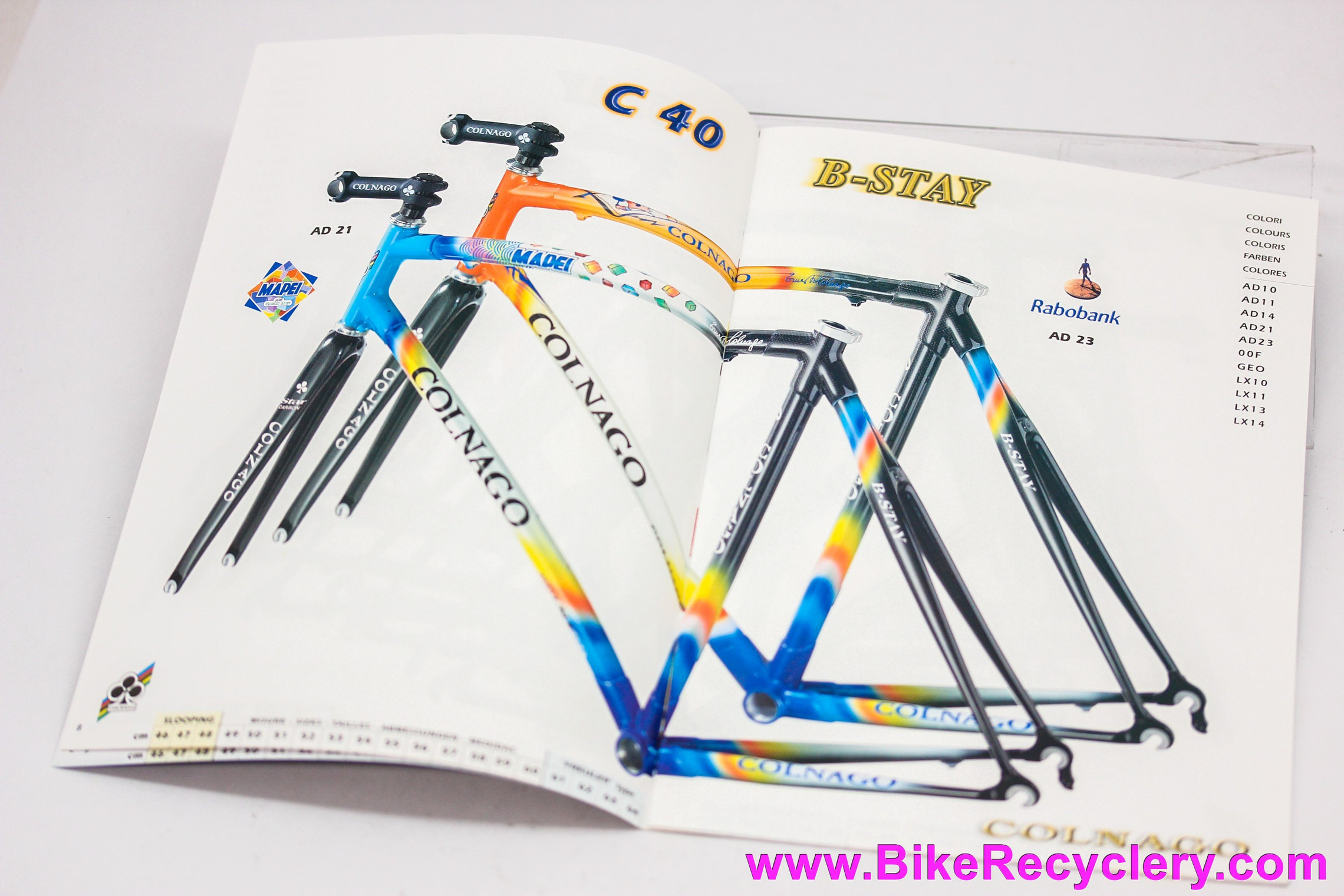 2001 Colnago Catalog Art Cover C 40 BStay CTI Mapei Dream (MINT