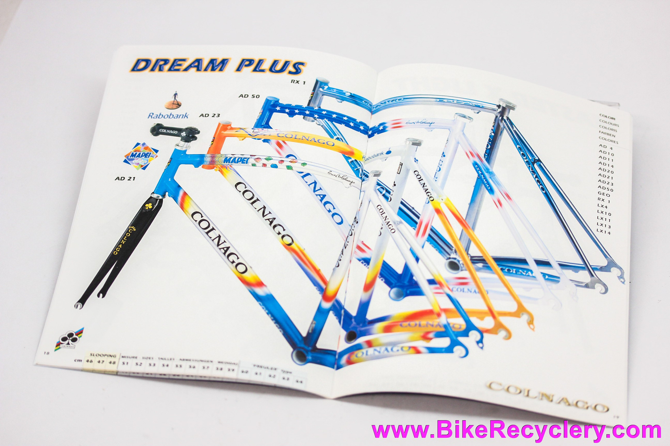 2001 Colnago Catalog Art Cover C 40 BStay CTI Mapei Dream (MINT