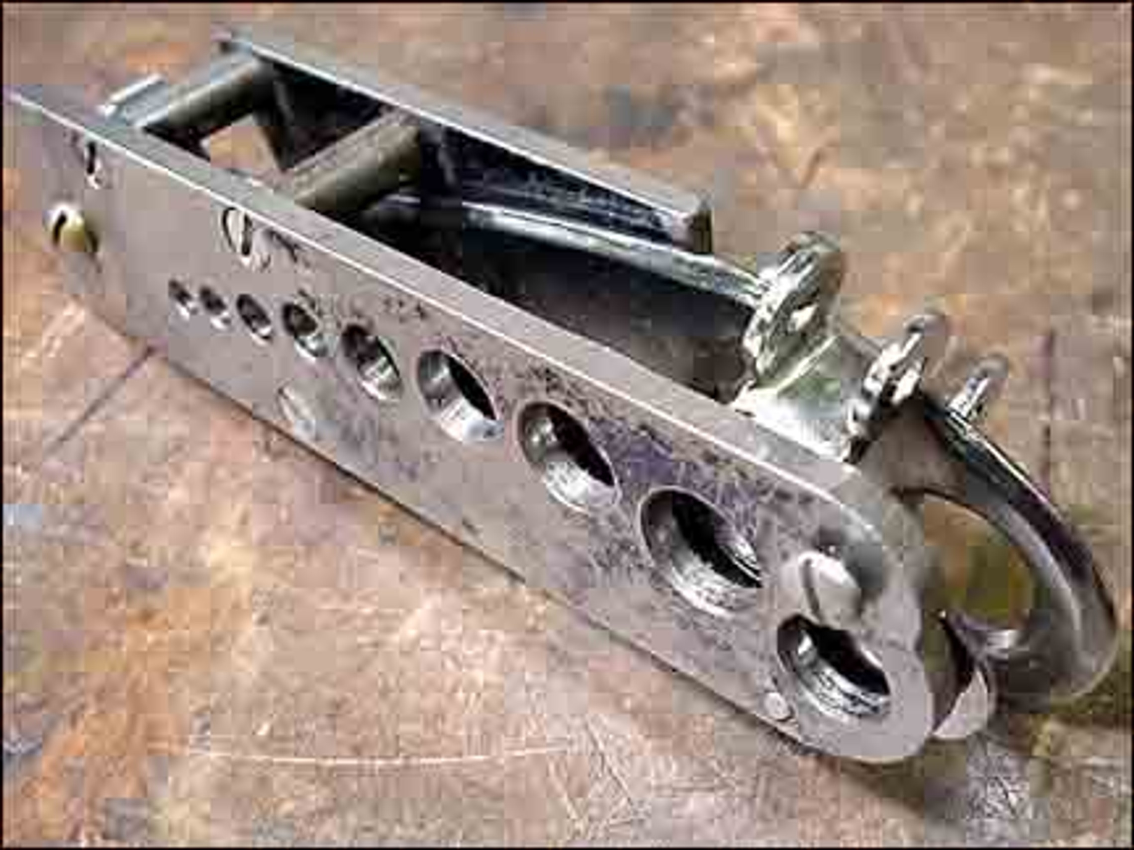 Frank Spivey(?) Long Cage For Campagnolo Nuovo Record: Drillium - Bullseye Pulleys - 123mm c-c - Cupertino/Spence Wolf (Near Mint+)