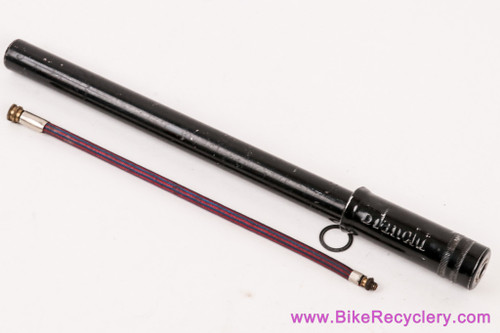 Vintage Bianchi Frame Pump: Aluminum - Black - 1940s 1950s 1960s (EXC, Works! RARE)