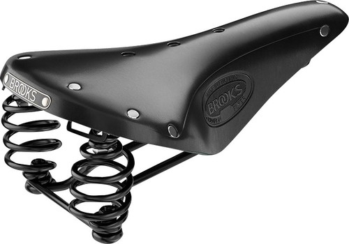 Brooks Flyer Leather Saddle: Springs - Black (NEW)