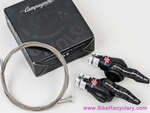 Campagnolo 11 Speed TT Bar End Shifters: Carbon -TT11CGC (NEW)