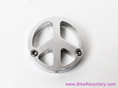 Ringle Mojo Peace Sign Cantilever Brake Cable Carrier: Silver Ano - Vintage 1990's (Near Mint)