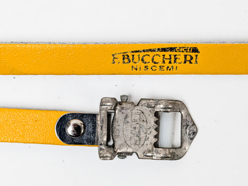 NOS Vintage Italian Bierreci BRC Leather Toe Straps: Yellow - 1970s 1980's