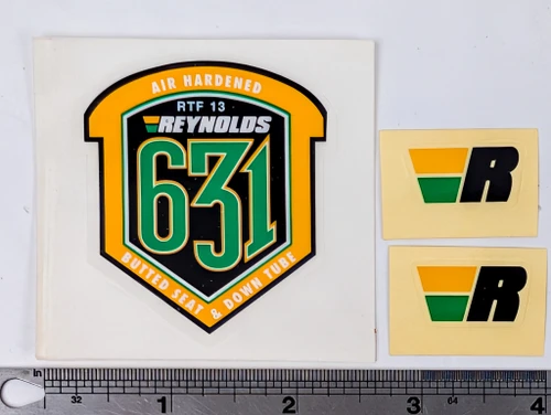Original Reynolds 631 Tubing Decal Set: Seat Tube + Fork - 1990s 2000's
