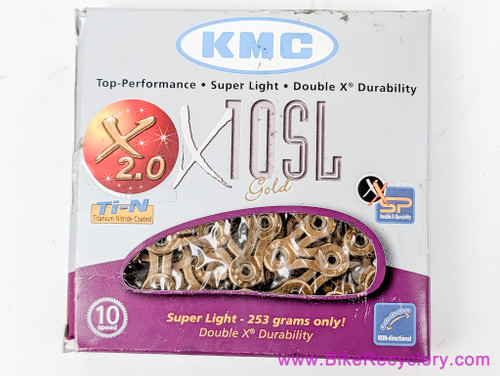 KMC X10SL 11 Speed Chain: Gold Ti-N Titanium Coating (New)