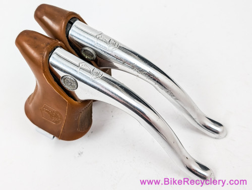 Campagnolo Nuovo Triomphe Brake Levers: Tan Hoods - Polished (Low Miles, Scrapes)