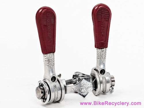 Campagnolo #1014 Nuovo/Super Record Downtube Shifters: Clamp - Red Covers (Mint LOW MILES)