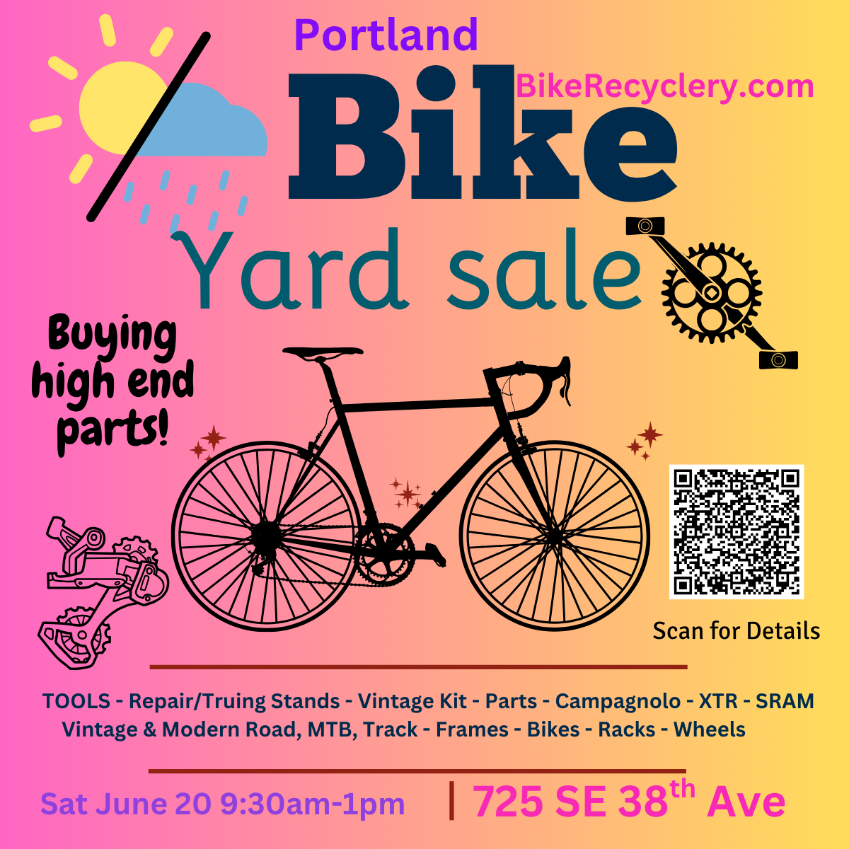 PDX Bike Yard Sale! June 20th, 2026 - 9:30am to 1pm