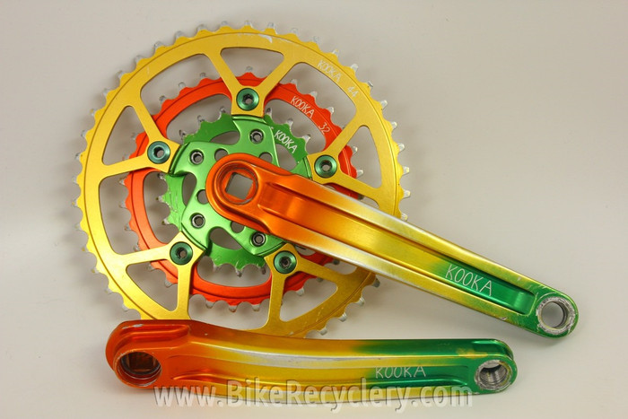 Kooka I-Beam Rasta Crankset & Rasta Chainrings: 175mm 44/32/22t