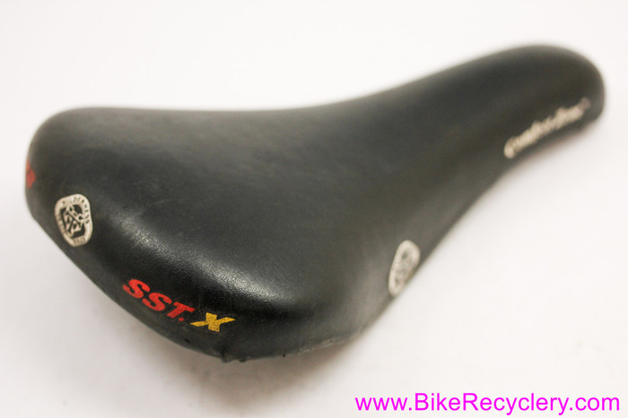 WTB SST-X Saddle: Original Vintage 1990's MTB - Black Leather (EXC