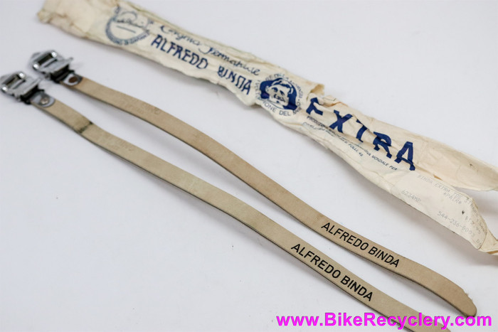 NIB/NOS Alfredo Binda Extra Bi-Laminated Toe Straps: Bianchi-Dino