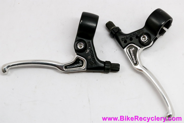 DIA COMPE Advantage 5 Cantilever Brake Levers 4 Finger Black Silver 1980 s Near Mint Low Miles Bike Recyclery