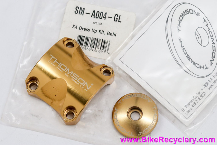 Thomson X-4 Stem Dress Up Kit: Gold - 1 1/8
