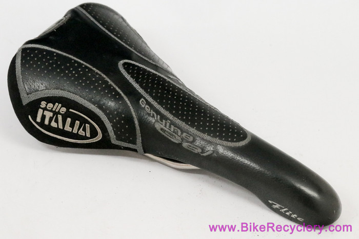 Selle Selle Italia Flite Genuine Gel | Cuir, Titane, Bleue | Neuve En Boîte | Vélo Course/VTT