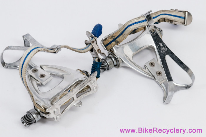 Pédales Campagnolo C Record Pista Complètes Avec Cale-pieds Et Sangles - Triple Roulements - Occasion - Italie