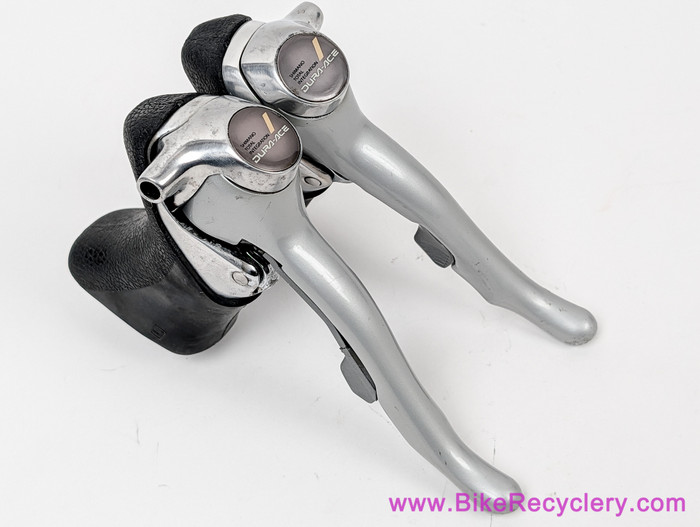 Shimano Dura Ace ST-7400 STI Shifters: 2x8 (Near Mint Clean Hoods
